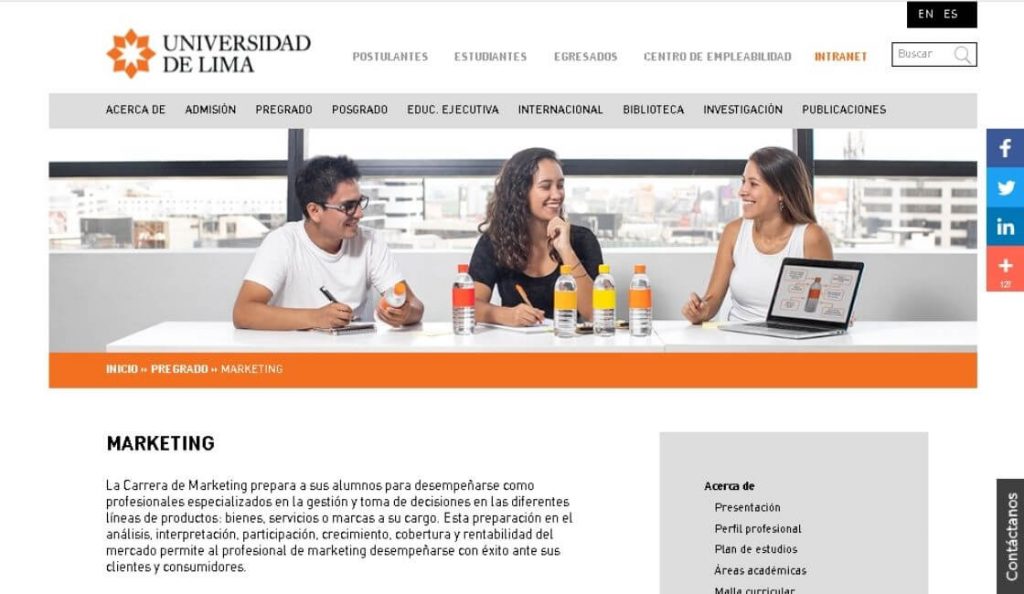 Universidad de Lima: Carrera de Marketing